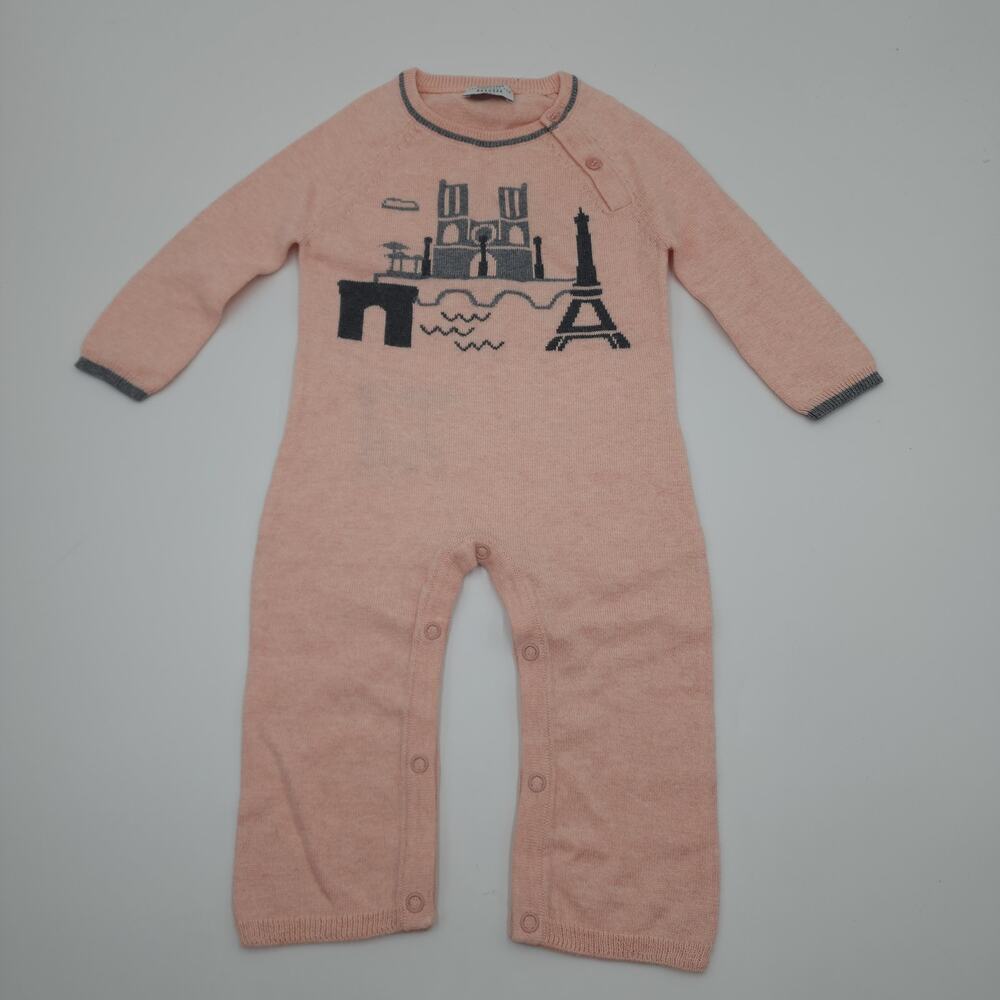 Lucky Jade Paris Coverall Cashmere Cotton Bodysuit Pink Size 0-3 Months
